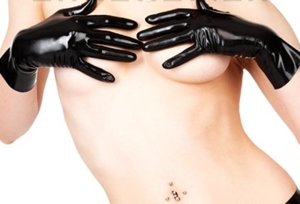 Короткие перчатки из литого латекса Latex Moulded Gloves Short 25 см.Арт 31