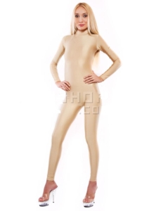 Блестящий золотистый комбинезон Spandex Catsuit.Арт 25